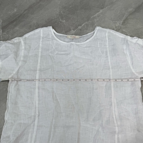 Women’s Two By Vince Camuto 100% Linen Short Sleeve Tie Up Top Small - Picture 15 of 16